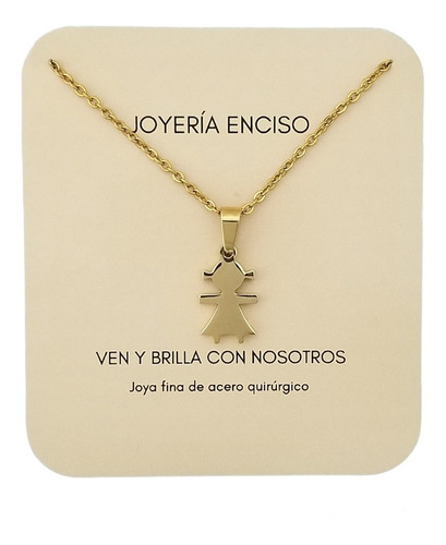 Collar Dije Niña Joya Regalo Acero Dorado