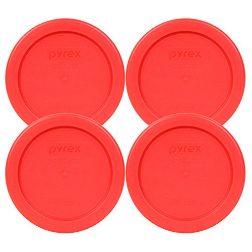 Tapa De Plástico Redonda Roja Pyrex Para 1 Taza (paquete De