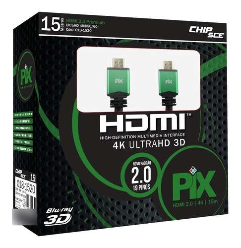 Cabo Hdmi 2.0 - 4k, Ultra Hd, 3d,19 Pinos - 15 Metros Oferta