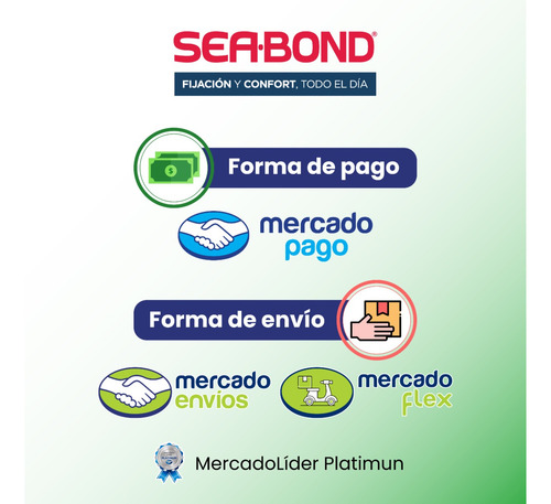 Sea Bond Almohadillas Adhesivas Superiores 12 Pz 3-pack