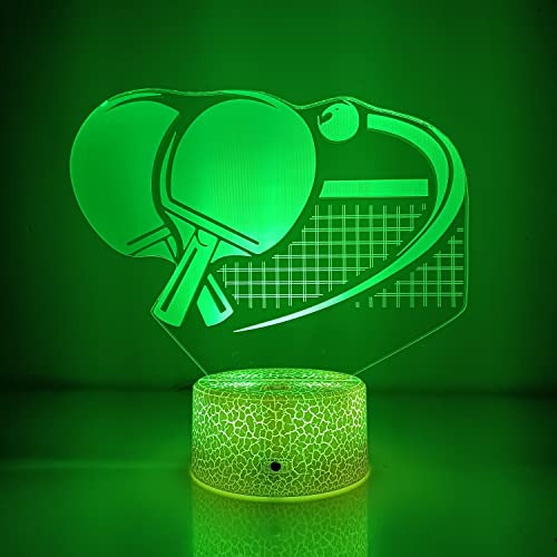 Ilusión Óptica 3d, Luz Nocturna De Paleta De Ping Pong Con C