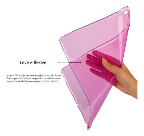 Capa Transparente Tpu Simples Para iPad 9ª/8ª/7ª Geração Cor Branco Transparente (tpu Altamente Transparente)