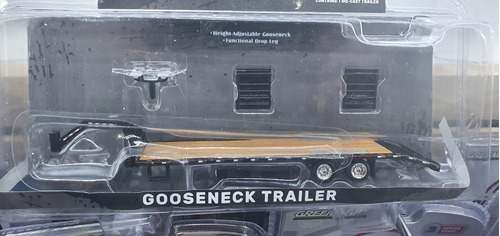 Gooseneck Trailer Cama Baja Greenlight 1/64 Negro