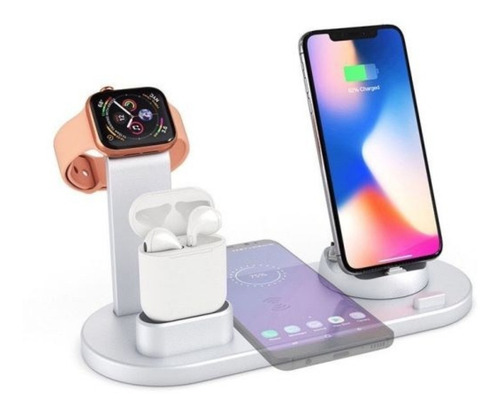 Imagen 7 de 8 de Estación De Carga Inalámbrica 4 En 1 iPhone- Android- Iwatch