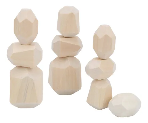 Juego De Apilar Bloques De Construcción De Madera Con Forma