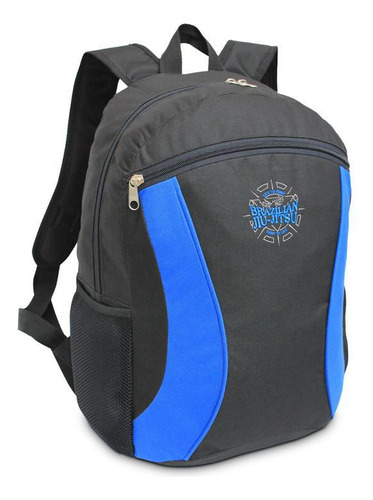 Mochila Ls Mo4106 Preto Com Azul Bordado Brazilian Jiu-jitsu