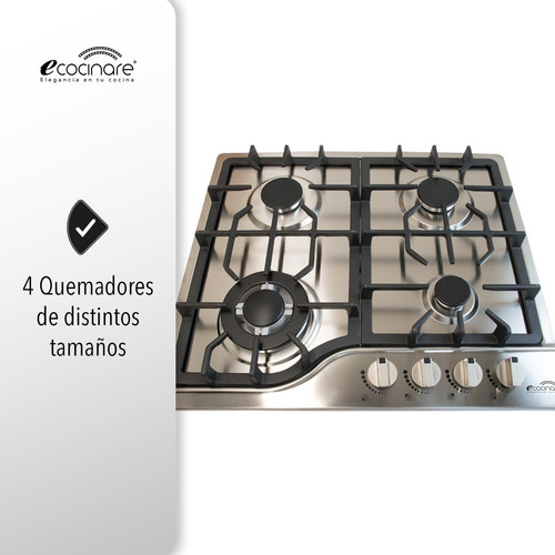 Imagen 3 de 7 de Parrilla Estufa De Gas Lp Natural Acero Inox Ecocinare Ms