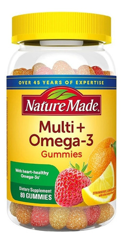 Nature Made Gomitas Multivitamínicas Omega 3  80 Gomitas Sabor Frutas