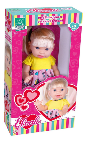 Boneca Eloah Bebê Com Cabelo E Chuquinha Menina Supertoys