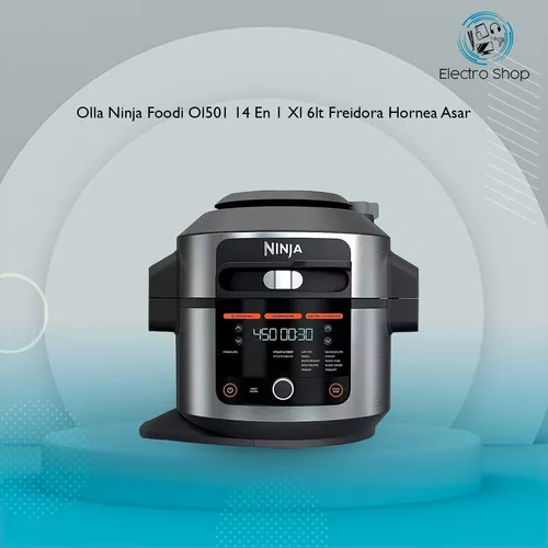 Olla de presión Ninja Foodi OL501 6.1 L, con air fryer 14 en 1, negra