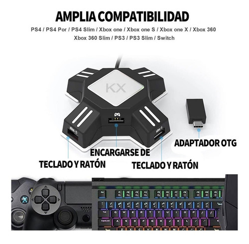 Conversor de teclado e mouse USB Adaptador de controlador Ps4 Pro
