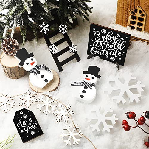 Conjunto De Decoración Navideña De Invierno Para Bandeja De