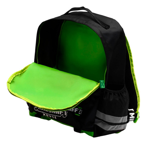 Mochila Primaria Infantil Microsoft Minecraft Pelicula 20 L Negro