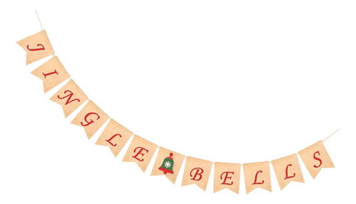 1 Pieza Banner Vintage Burlap Bells Adornos Para Una