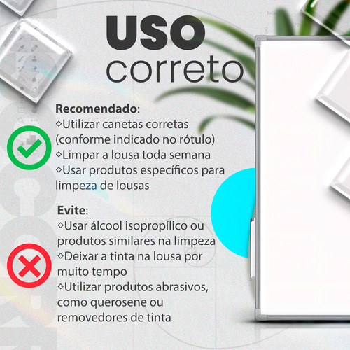 Lousa Quadro Branco 200 X 120 Cm Moldura Alumínio Brindes