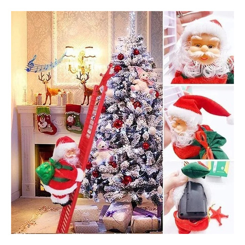 Muñeca De Peluche De Papá Noel De Escalera Eléctrica For Na