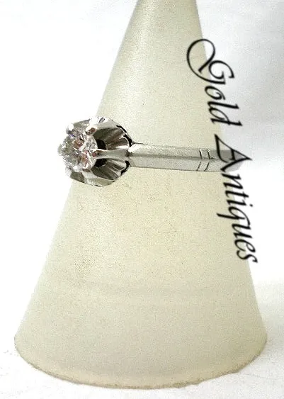 Anillo Solitario De Platino 950 Y Brillante De 0.25 Ct
