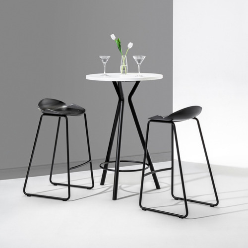 Imagen 3 de 4 de Mesa Magnolia Alta Diseño Bar Base Negra 70 Cm