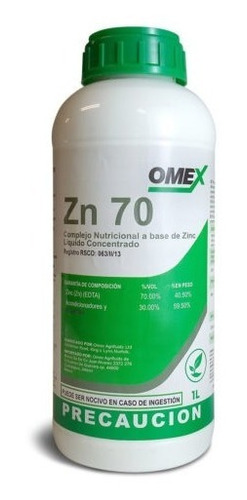 Imagen 1 de 3 de Omex Zn70 1 L - Fertilizante Zinc Al 70%  Mayor Rendimiento