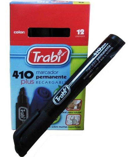 Marcador Permanente Indeleble Trabi 410 Recargable X Unidad