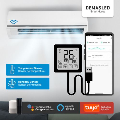 Termostato Smart Programable Digital Smart Táctil Wifi Demasled Domo-40 5v