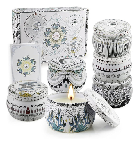 Velas Aromáticas De Cera De Soja Natural Set De 6 Velas De A