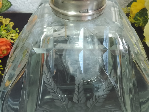 Botellon Whisky Virola Plata 925 - Decoracion Transparente (Usado)
