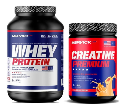 Proteina Whey Protein Mervick 1 Kilo + Creatina 1 Kilo Polvo