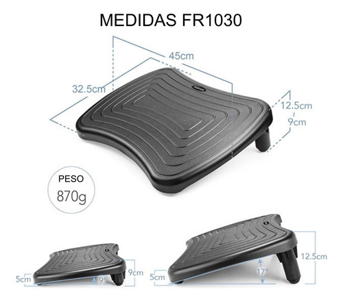 Imagen 2 de 7 de Reposa Pies Oficina Escritorio Pc Ergonomico Regulable