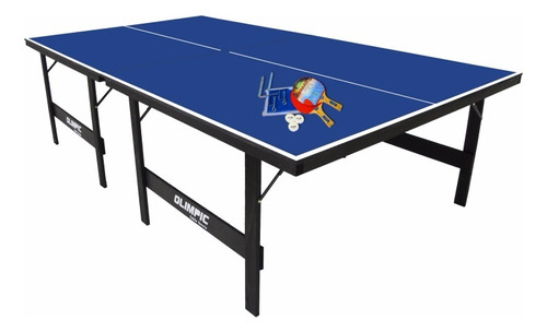 Mesa de ping pong Klopf Olimpic 1005 fabricada em MDP cor azul