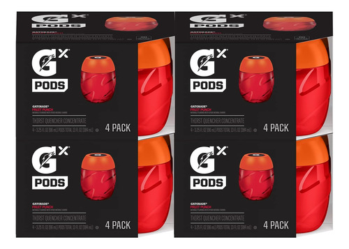 Set De Hidratación Gatorade, Fruit Punch, 16 Capsulas