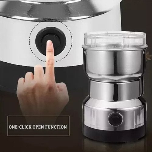 Mini Triturador Inox Moedor Elétrico De Grãos Semente Bivolt