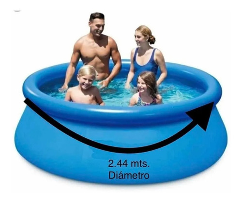 Imagen 2 de 3 de Alberca Circular Familiar 2.44 Mts X 76cm Armado Facil Nueva