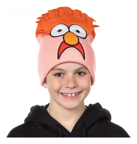 The Muppets Beaker Beanie 3d Character Face Knit Beanie Hat.