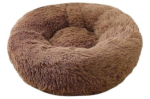 Cama Antiestrés De Felpa Peluda Mascotas Perros Gatos 80 Cm