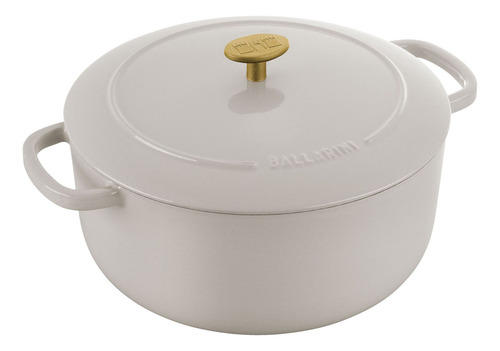 Olla Cocotte Ballarini De Hierro Fundido 26cm Antiadherente Color Blanco
