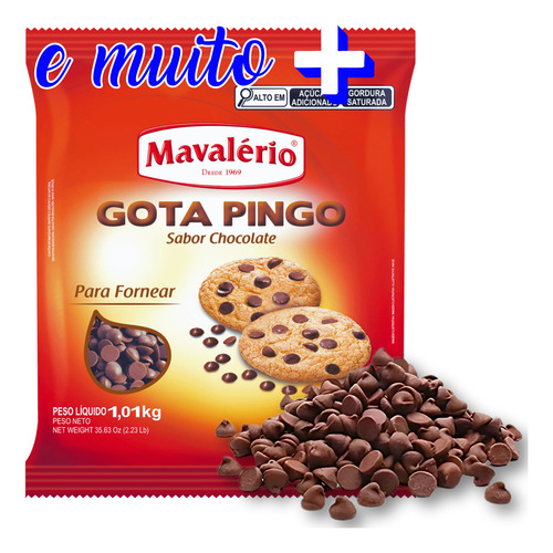 Gotas Pingo Mavalério Forneável 1,01kg Cookies Muffins