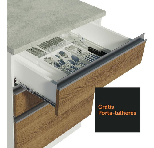 Cozinha Completa Cant Madesa Glamy 349002 C Arm Bal S Tam Br Cor Branco/Rustic