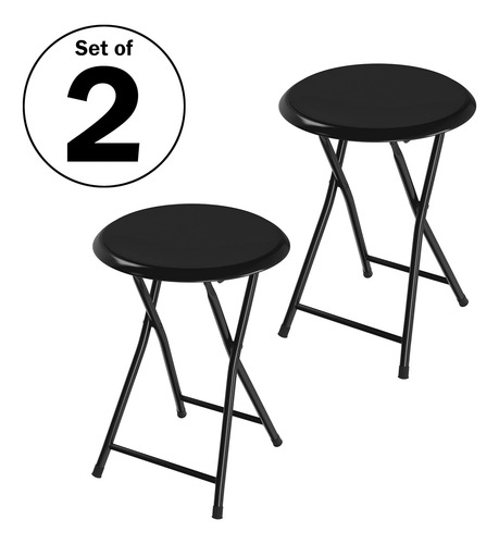 Folding Bar Stools Set Of 2 Heavy-duty 18-inch Stoo...