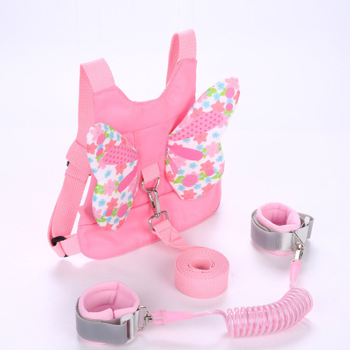 Cinturón De Seguridad Infantil/mochila/pulsera Antipérdida Color Rosa Animales