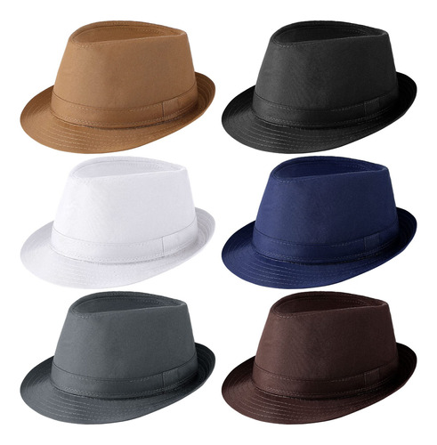 6 Sombreros Unisex Fedora Para Hombres Y Mujeres, Sombreros
