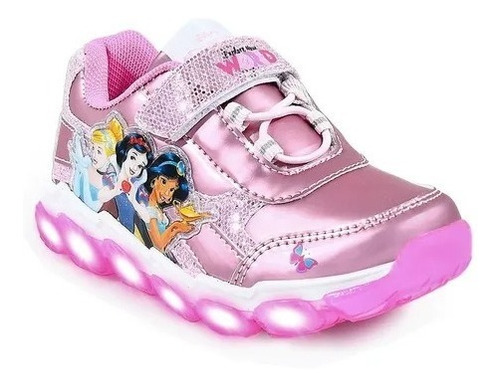 Imagen 3 de 6 de Zapatillas Footy Disney Princesas Glitter Luz Led Al Pisar