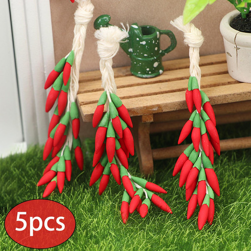 5x Miniatura 1:12 Casa De Muñecas Comida Chili Pinchos