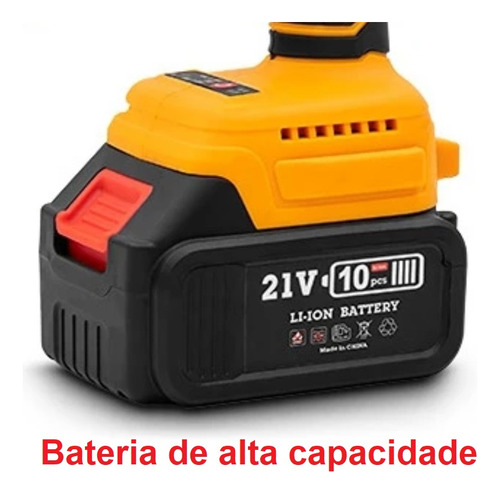 Chave De Impacto 1200w Bateria 21v + 9 Soquetes E Maleta
