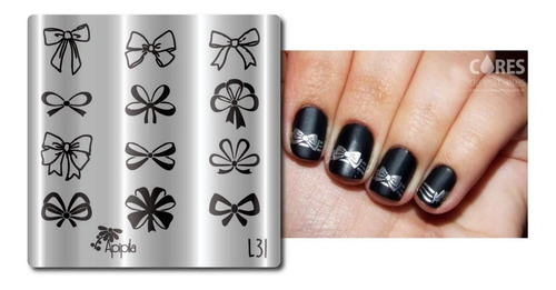 Imagem 4 de 5 de Kit Placas De Unhas Apipila L - Grátis Carimbo E Esmaltes -