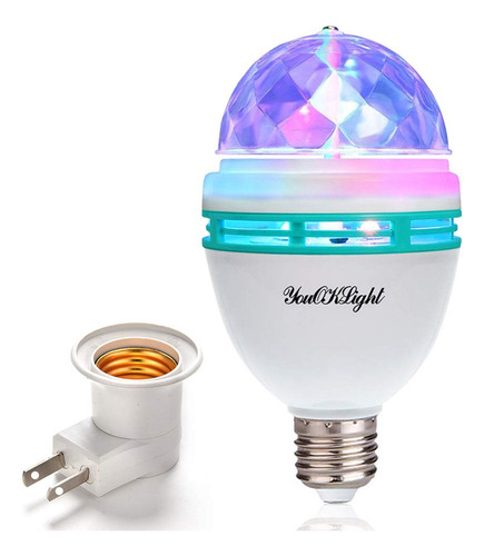 Bombilla De Discoteca E26 Giratoria Rgb Para Fiesta, Luz Est