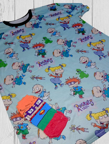 Remera Personajes + Medias Soquetes Algodon Premium