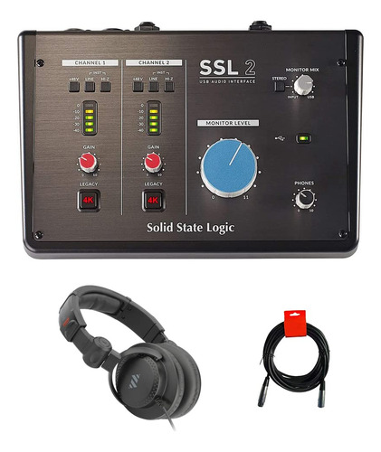 Pacote de interface de áudio Ssl-2 USB tipo C com fone de ouvido