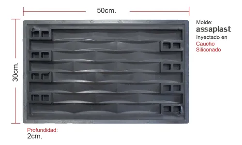 Molde Para Fabricar Placas Antihumedad 3d Wave 30x50 Cm