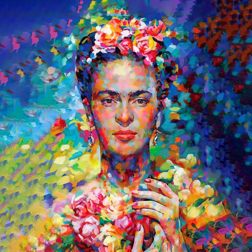 Imagen 1 de 8 de  Cuadros-frida Kahlo 7 ,decorativo,90x90cm-16k Resolución